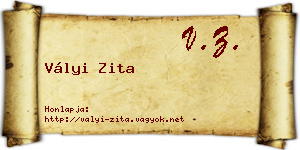 Vályi Zita névjegykártya